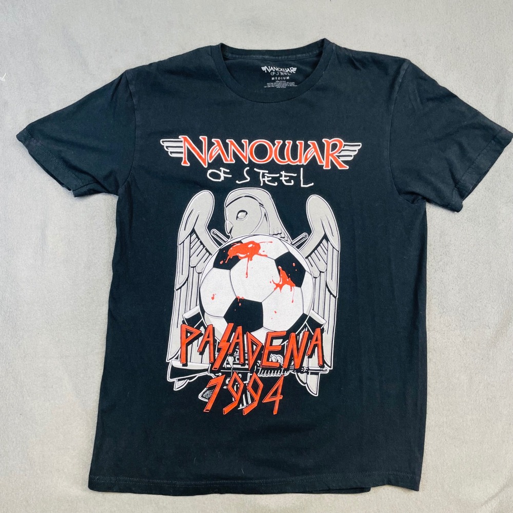 Nanowar of Steel Pasadena 1994 Graphic Tee Size Medium Soccer Metalcore Rocker